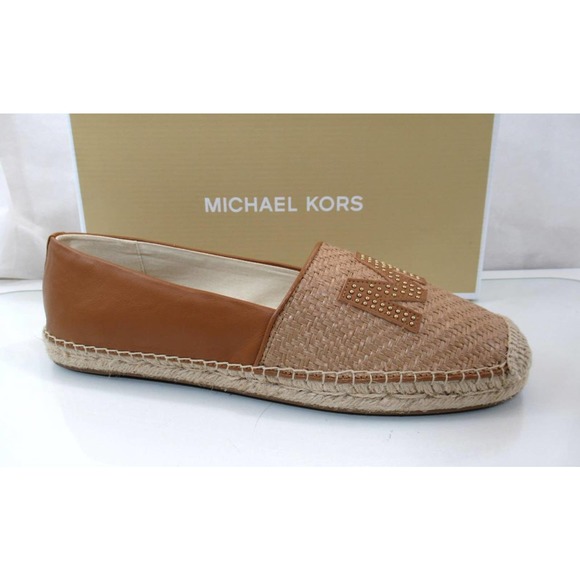 Michael Kors Kendrick Toe Cap Espadrille Flat Shoes MK Natural / Acorn Size 9.5 - Picture 1 of 7